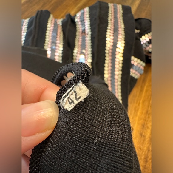 Missoni Dress Black Classic Knit With Pink And Silver Sequins Size 42 - Picture 6 of 12